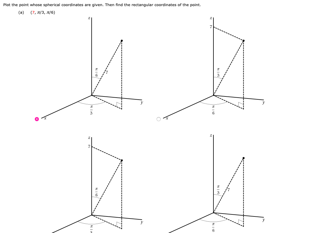 Solved Plot The Point Whose Spherical Coordinates Are Given 9162