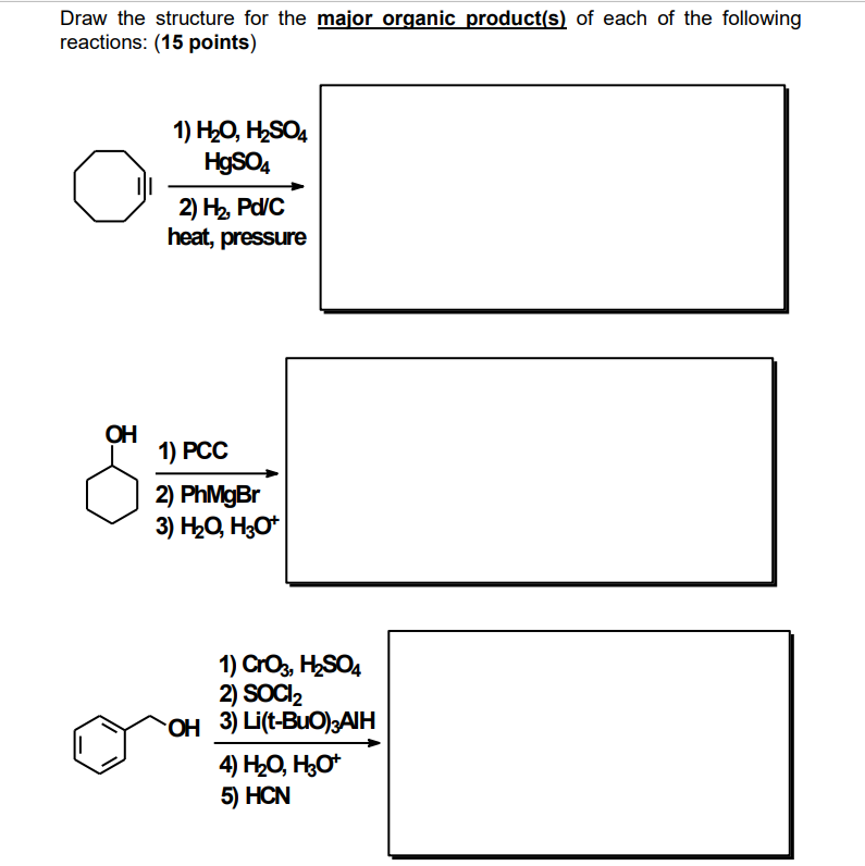 Solved Draw the structure for the major organic product(s) | Chegg.com