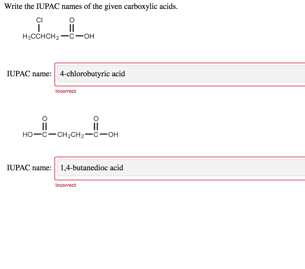 Solved Write The IUPAC Names Of The Given Carboxylic Acids. | Chegg.com