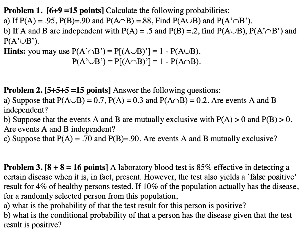 Solved Problem 1. 6 9 15 points Calculate the following Chegg