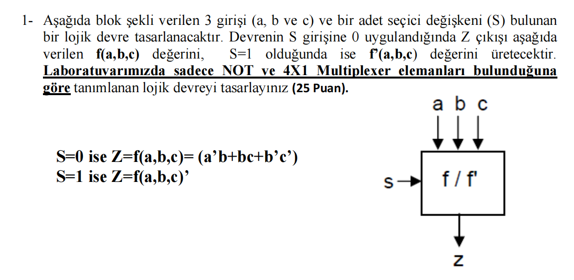 Solved - Aşağıda Blok şekli Verilen 3 Girişi (a, B Ve C) Ve | Chegg.com