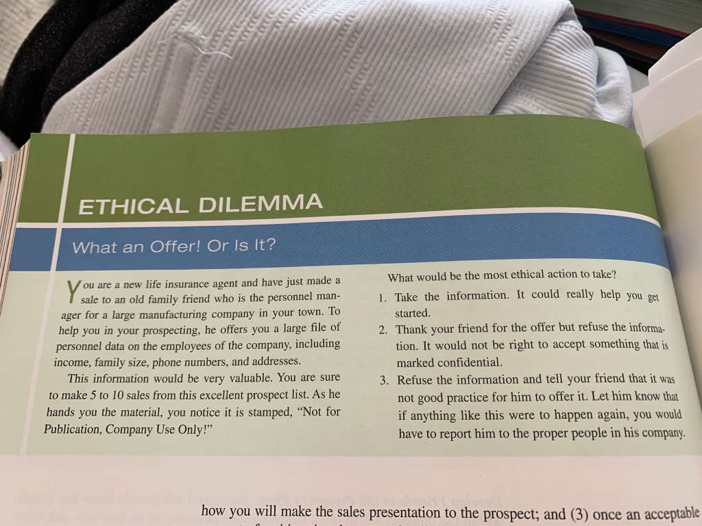 Solved ETHICAL DILEMMA What an Offer! Or Is It? ou are a new | Chegg.com