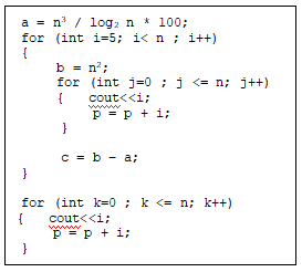 Solved a = n/ log: n * 100; for (int i=5; i | Chegg.com