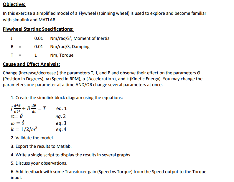 Solved Objective: In this exercise a simplified model of a | Chegg.com