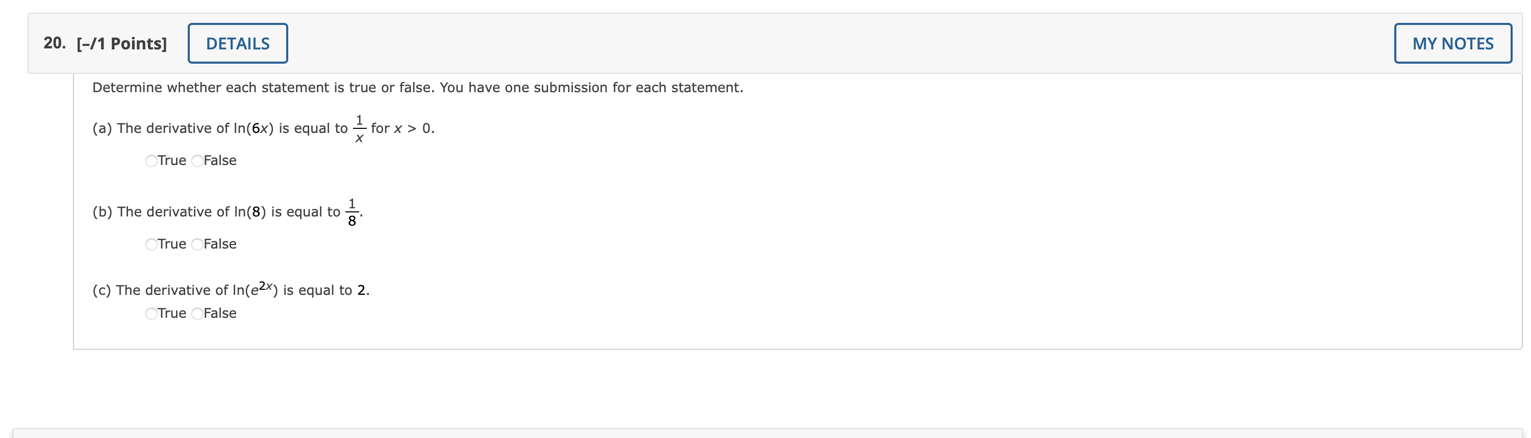 Solved Determine whether each statement is true or false. | Chegg.com