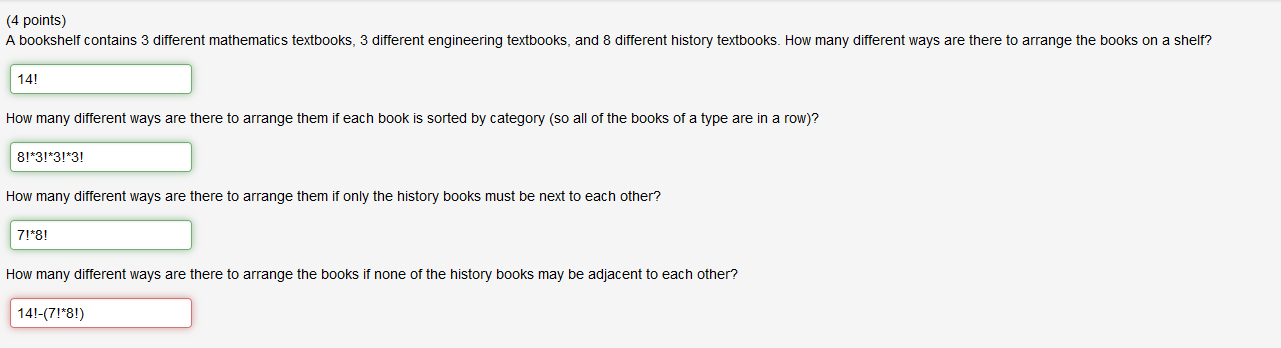 Solved (4 points) How many different ways are there to | Chegg.com