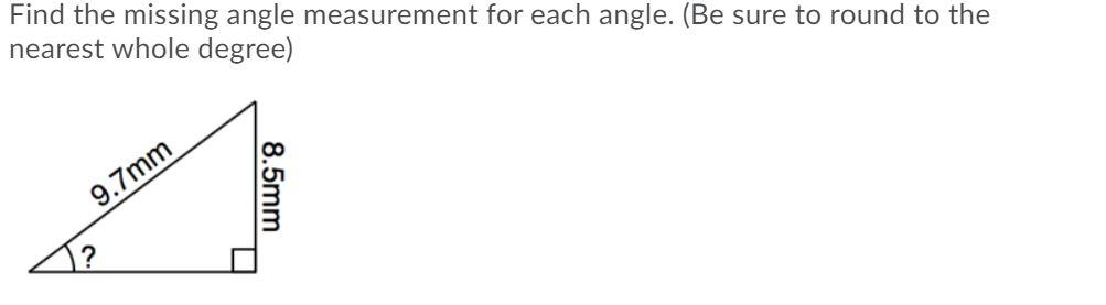 Solved Find the missing angle measurement for each angle. | Chegg.com