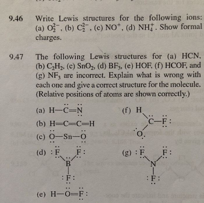 Solved Write Lewis Structures For The Following Ions A Chegg Com