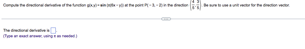 Solved Compute the directional derivative of the function | Chegg.com