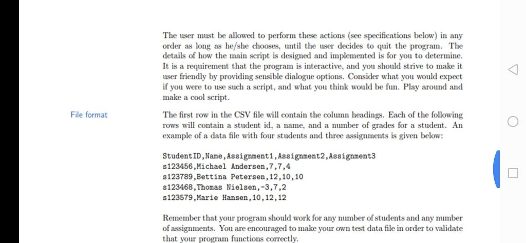 Program for grading students Introduction In this | Chegg.com