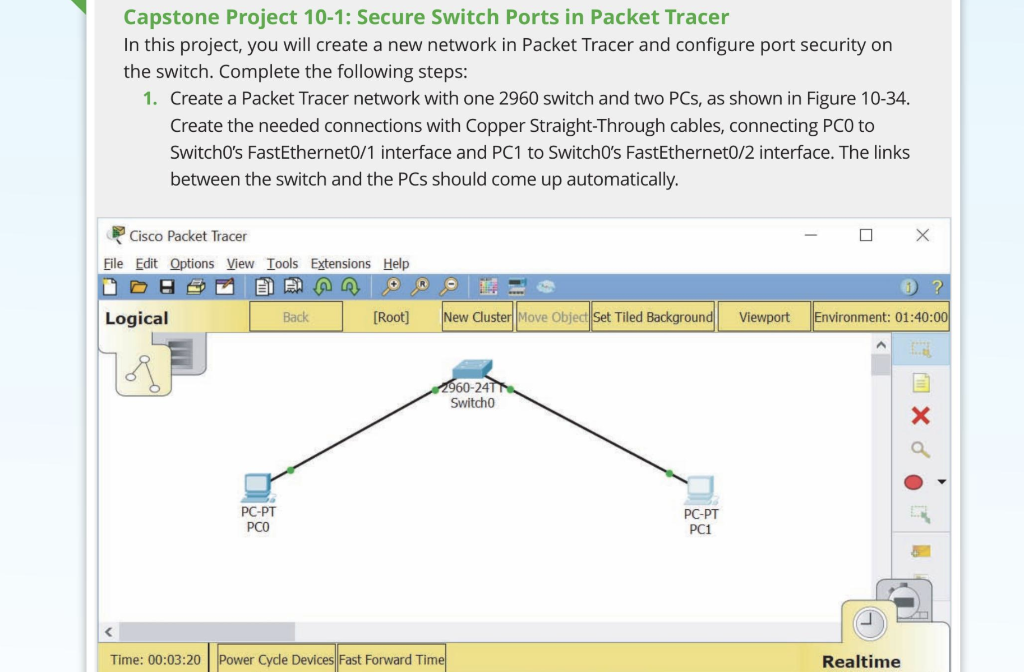capstone project 7 1 secure switch ports in packet tracer