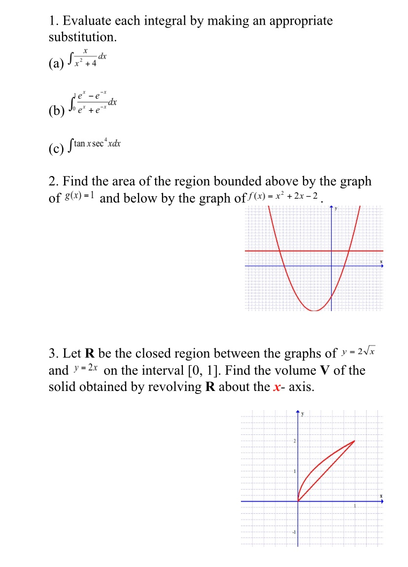 Solved 1 Evaluate Each Integral By Making An Appropriate Chegg Com