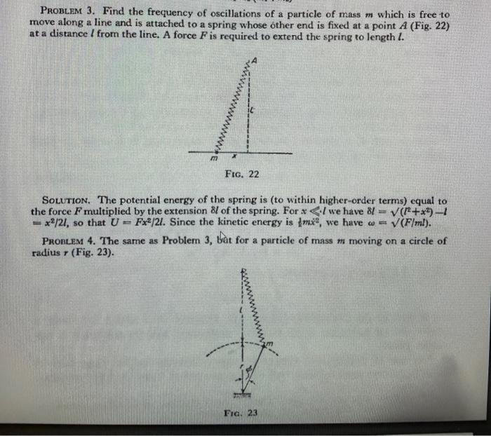 Solved PROBLEM 3. Find the frequency of oscillations of a | Chegg.com
