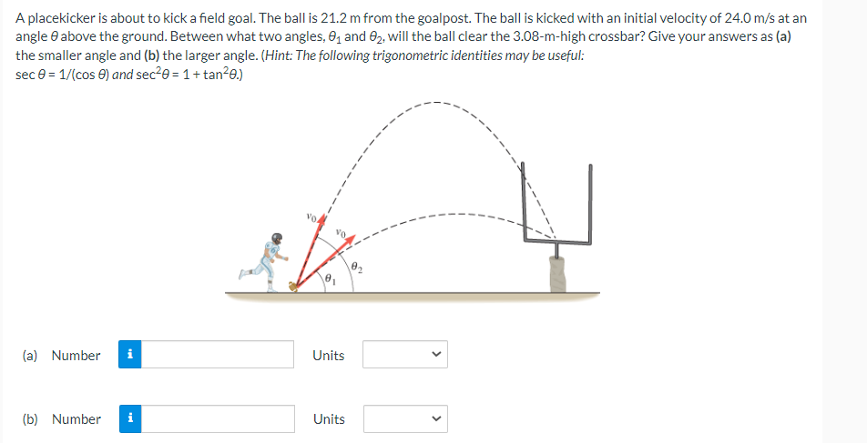 Solved A placekicker is about to kick a field goal. The ball | Chegg.com