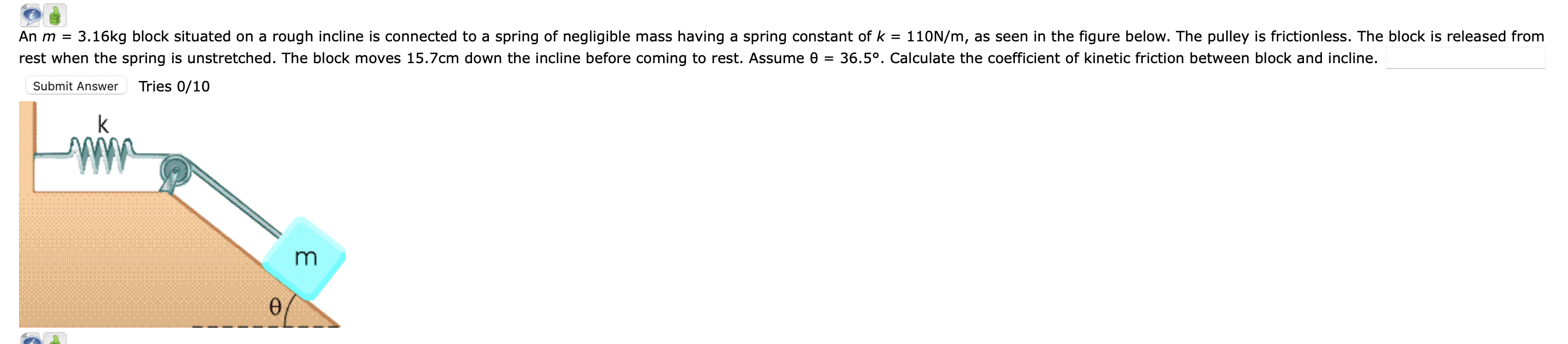 Solved An M = 3.16kg Block Situated On A Rough Incline Is | Chegg.com