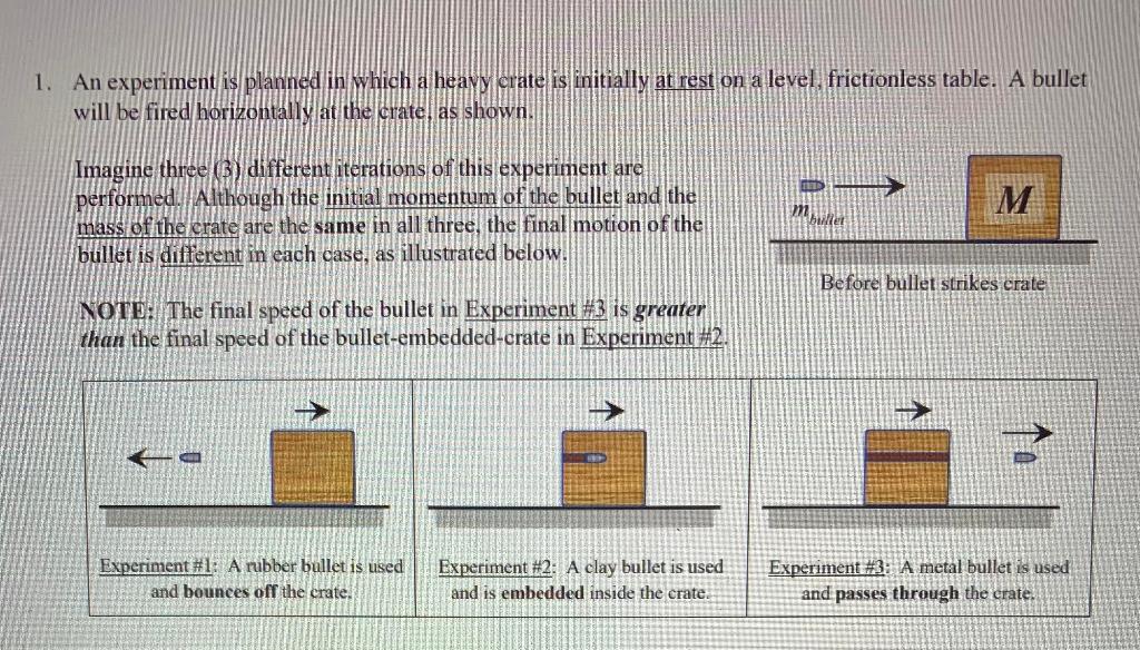 Solved 1. An experiment is planned in which a heavy crate is | Chegg.com