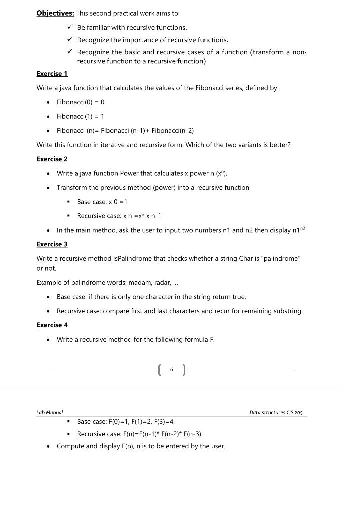 Solved Objectives: This second practical work aims to: Be | Chegg.com