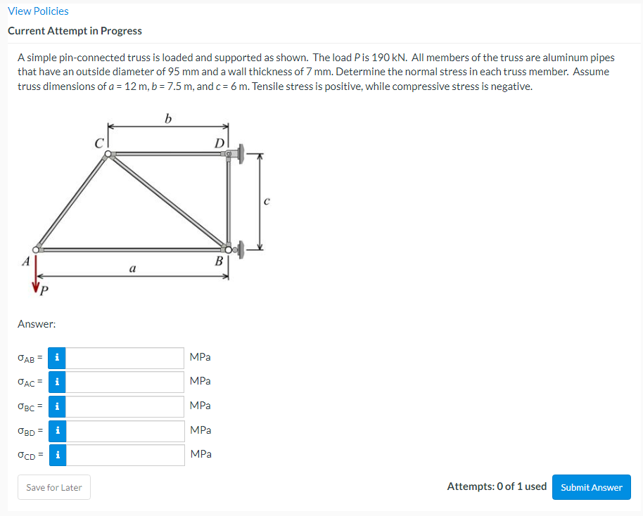  Solved A Simple Pin connected Truss Is Loaded And Support
