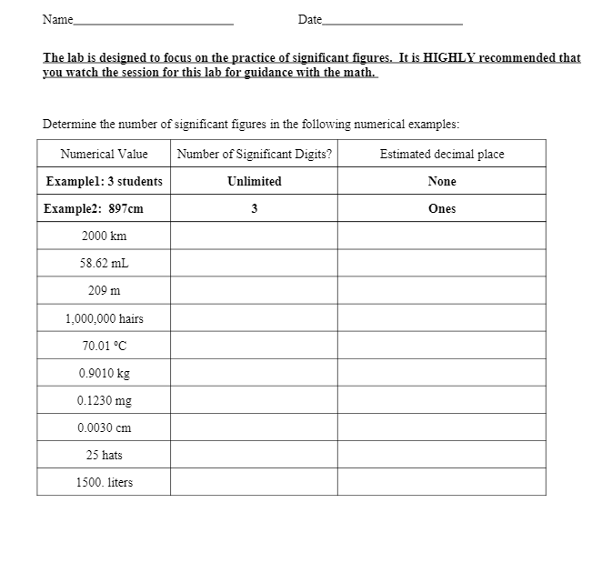 INTRODUCTION TO MEASUREMENTS AND NUMBERS- PART I 1 | Chegg.com