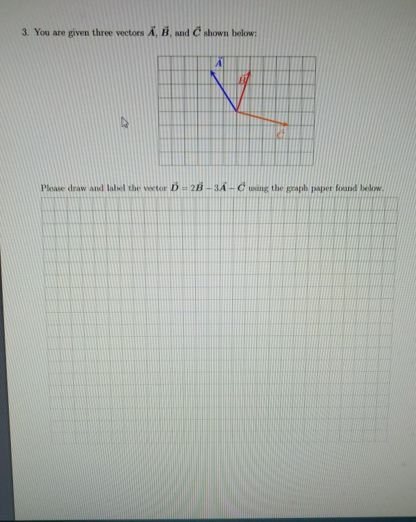 Solved 3. You are given three vectors A, B. and C shown | Chegg.com
