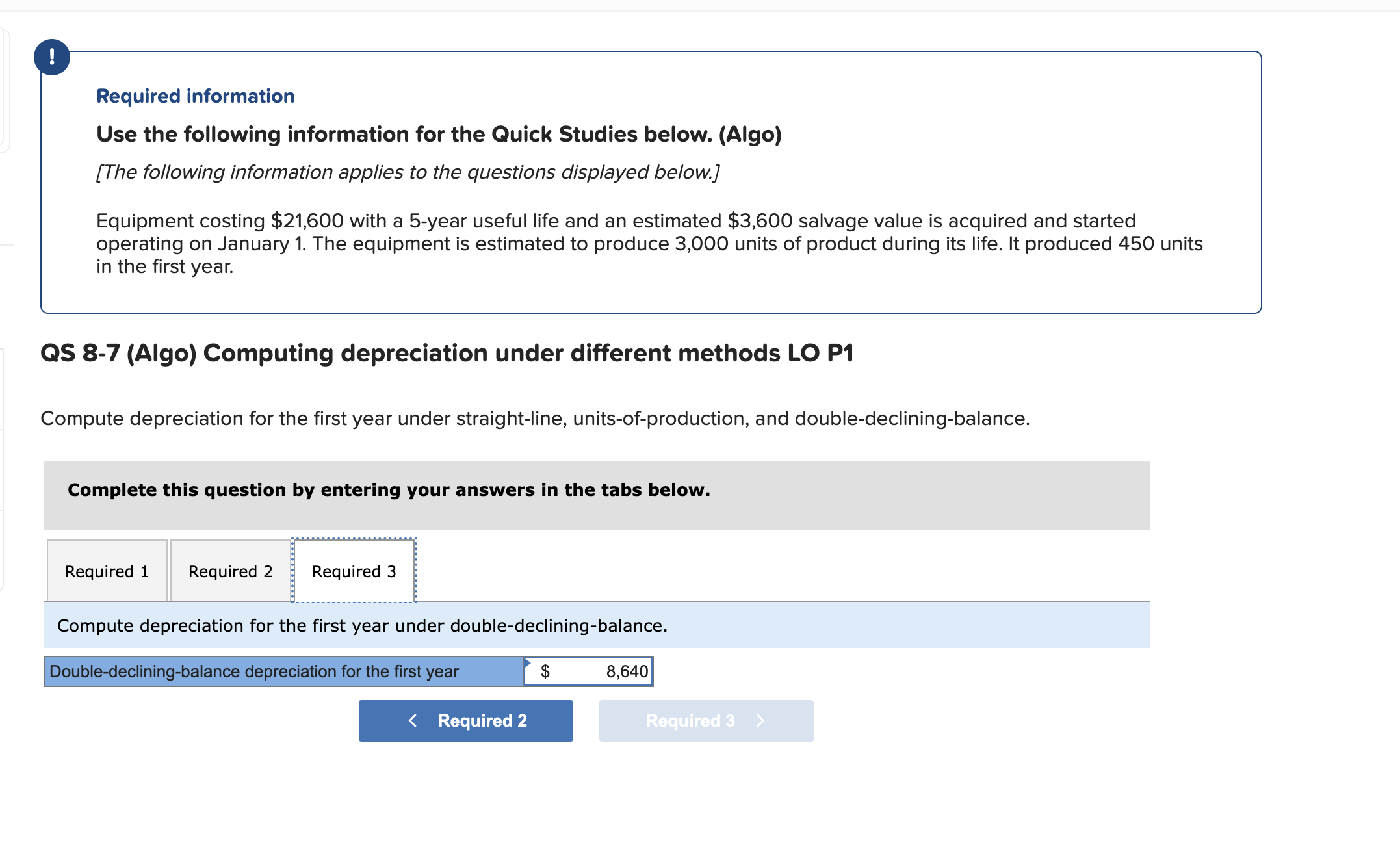 Solved Required information Use the following information | Chegg.com