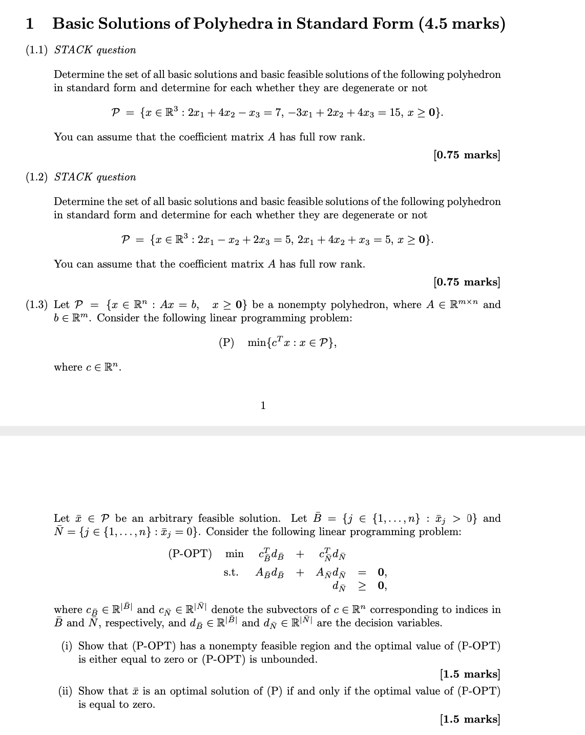 1 Basic Solutions Of Polyhedra In Standard Form 4 Chegg Com