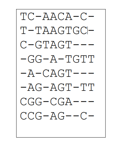 Using the Multiple alignment of the following 8 | Chegg.com