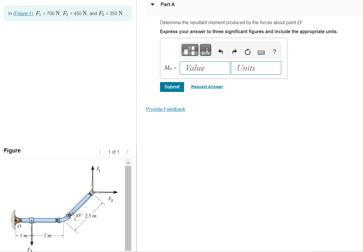Solved In (Eigure 1), F1=700 N,F2=450 N, and F3=350 N. | Chegg.com