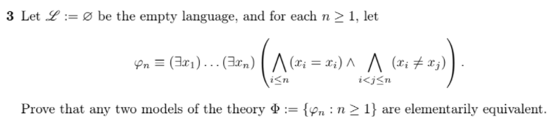 Solved 3 Let L := be the empty language, and for each n > 1, | Chegg.com