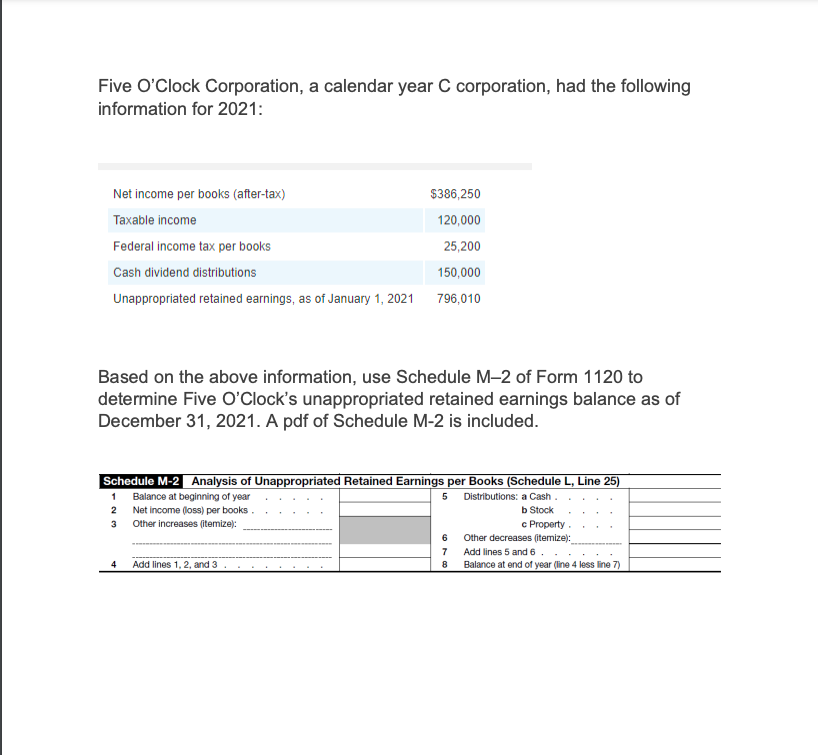 Five O'Clock Corporation, a calendar year C