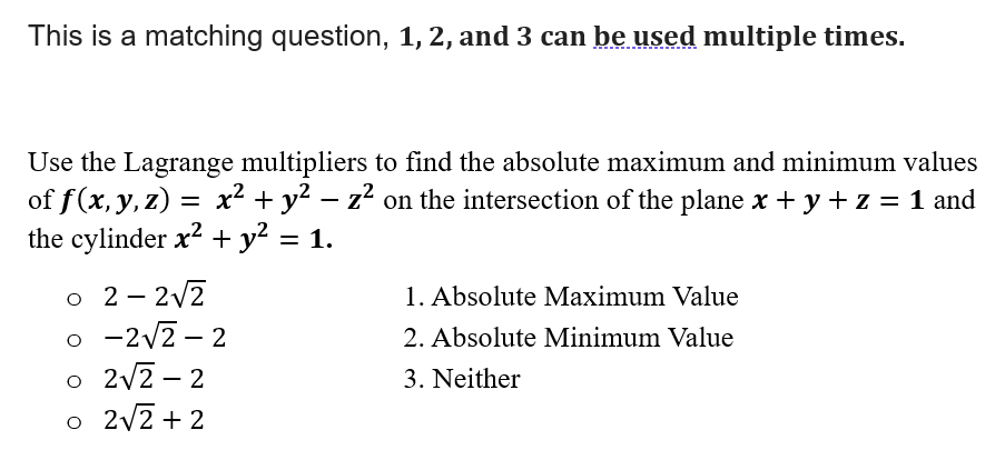 Solved This is a matching question, 1,2 , and 3 can be used | Chegg.com