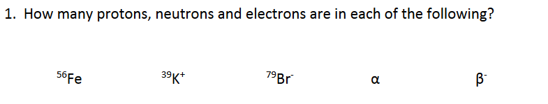 Solved 1. How Many Protons, Neutrons And Electrons Are In&hellip;