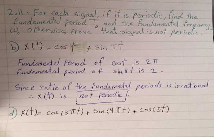 Solved For Each Signal If It Is Periodic Find The