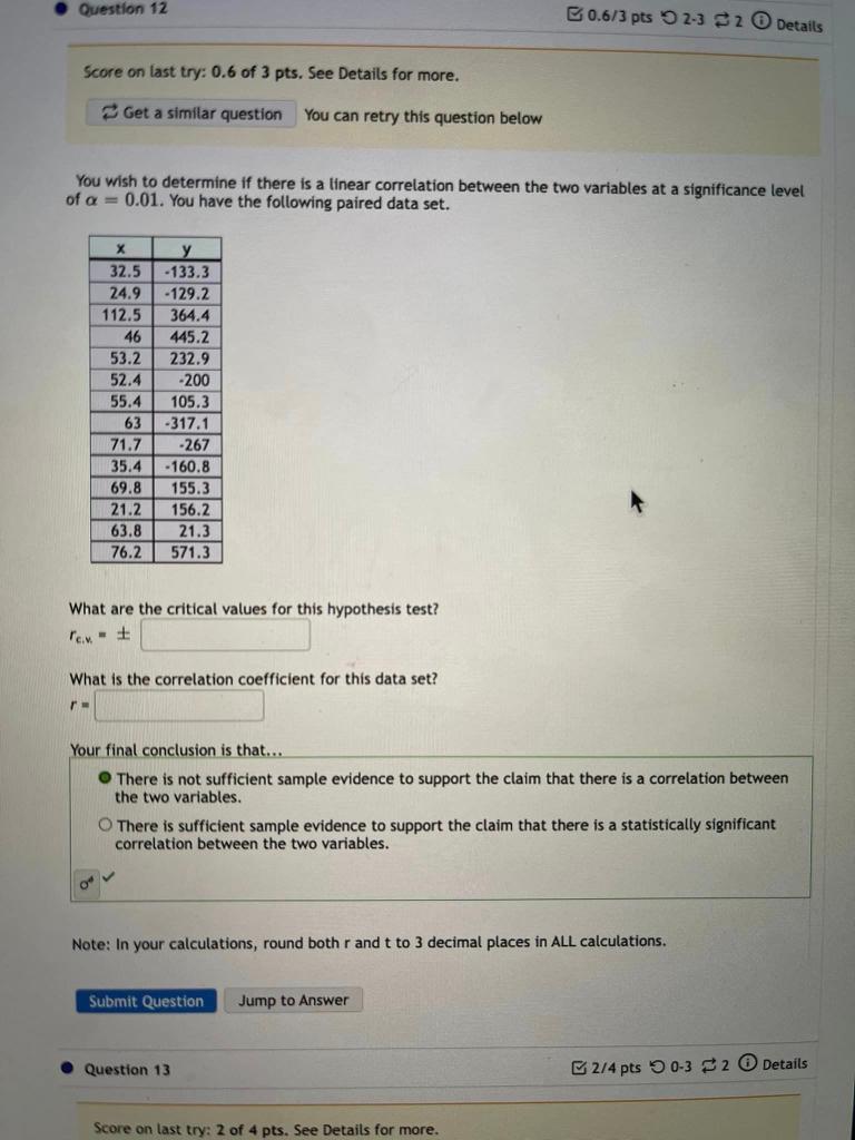 Solved You wish to determine if there is a linear | Chegg.com