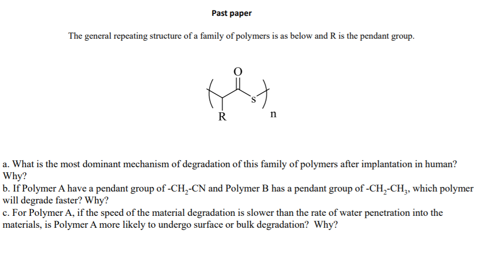 Solved Past paper The general repeating structure of a