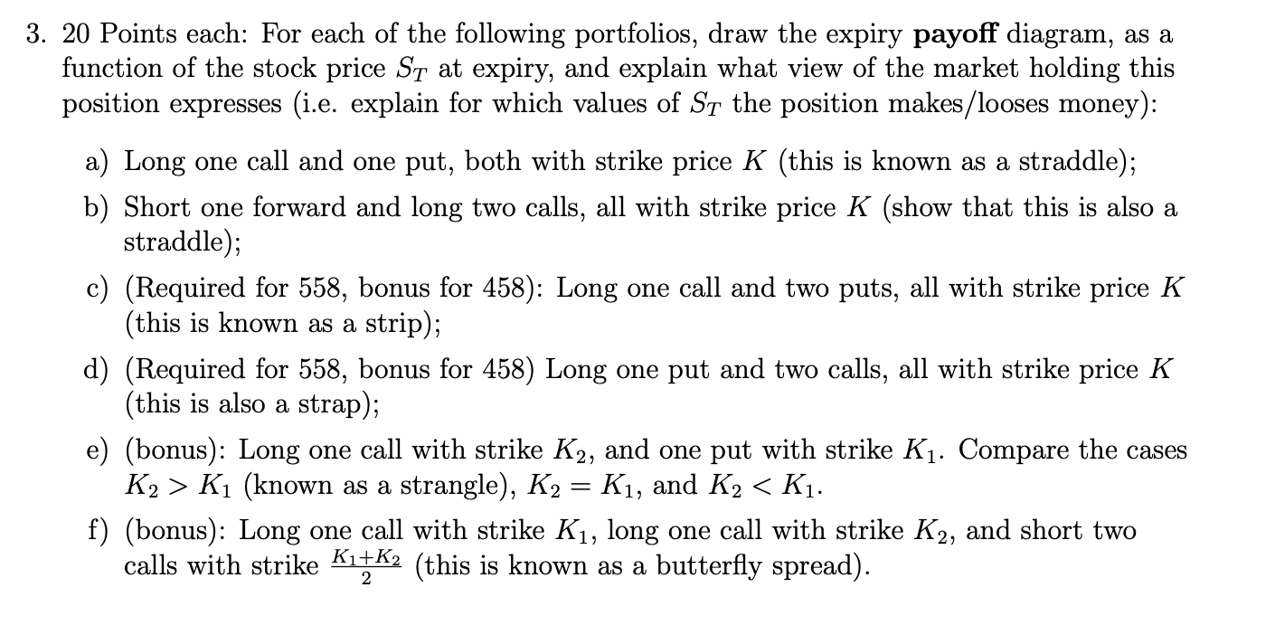 Solved 3. 20 Points Each: For Each Of The Following | Chegg.com