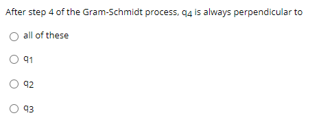 Solved After Step 4 Of The Gram-Schmidt Process, 94 Is | Chegg.com