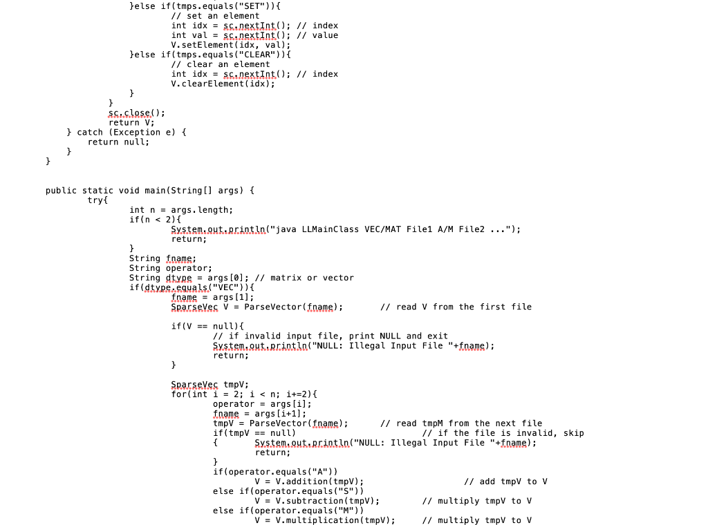 Problem 1: Sparse Vector Using Linked List (5 pts) • | Chegg.com