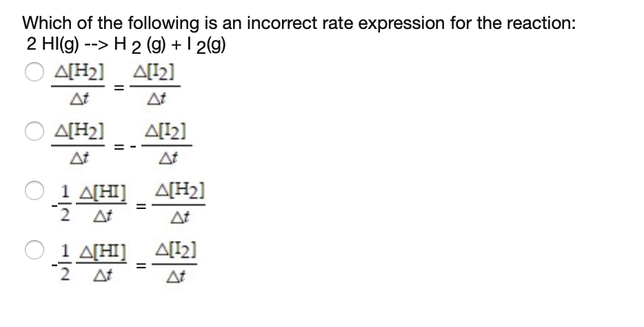 Solved Which of the following is an incorrect rate | Chegg.com