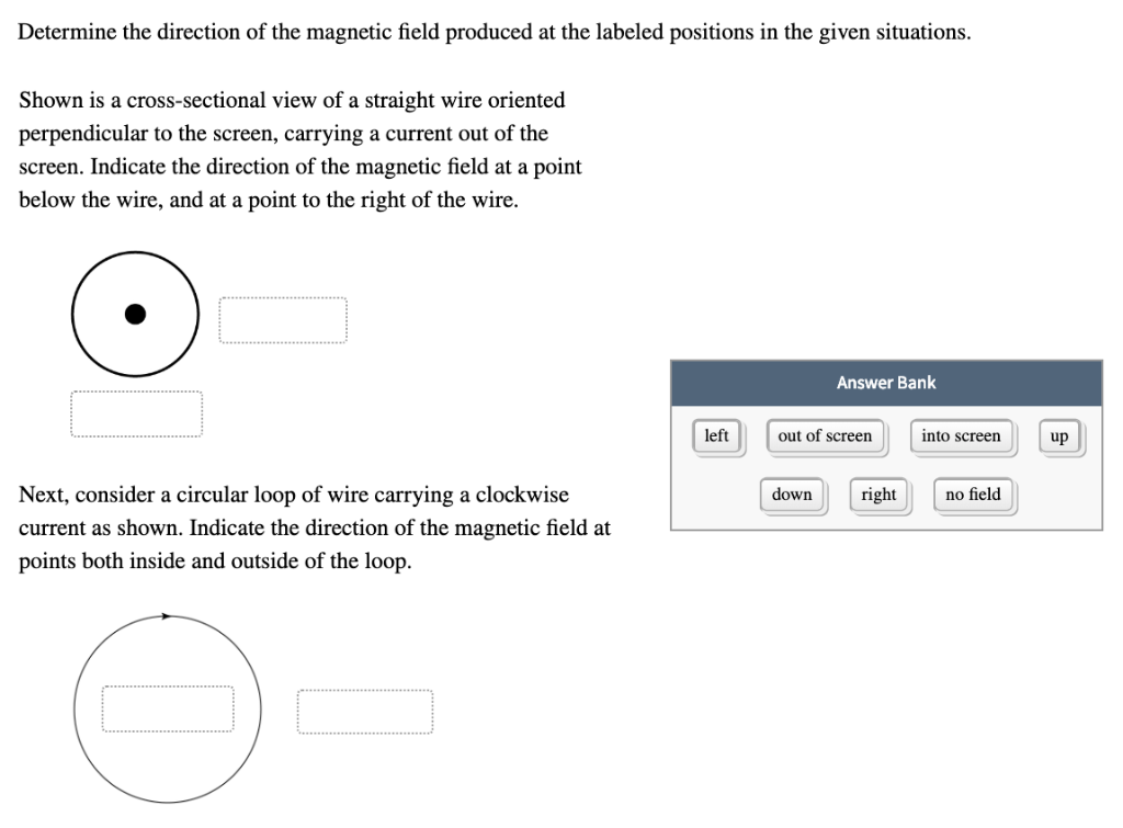 Solved Determine the direction of the magnetic field | Chegg.com