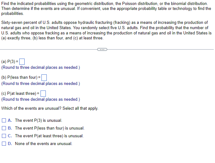 Solved Find The Indicated Probabilities Using The Geometric | Chegg.com