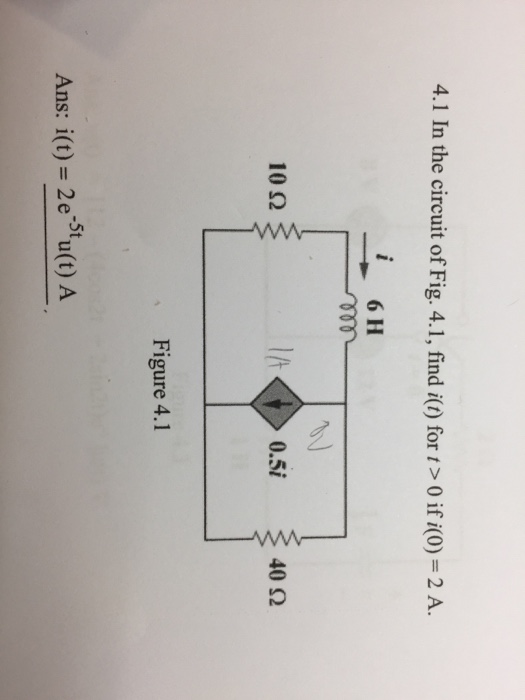 Solved 4.1 In the circuit of Fig. 4.1, find i) for i(t) for | Chegg.com
