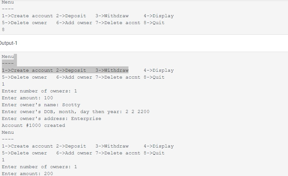 in C++: ************************** Design a bank | Chegg.com