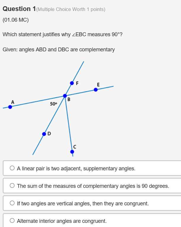 Solved Question 1(Multiple Choice Worth 1 points) (01.06 MC) | Chegg.com