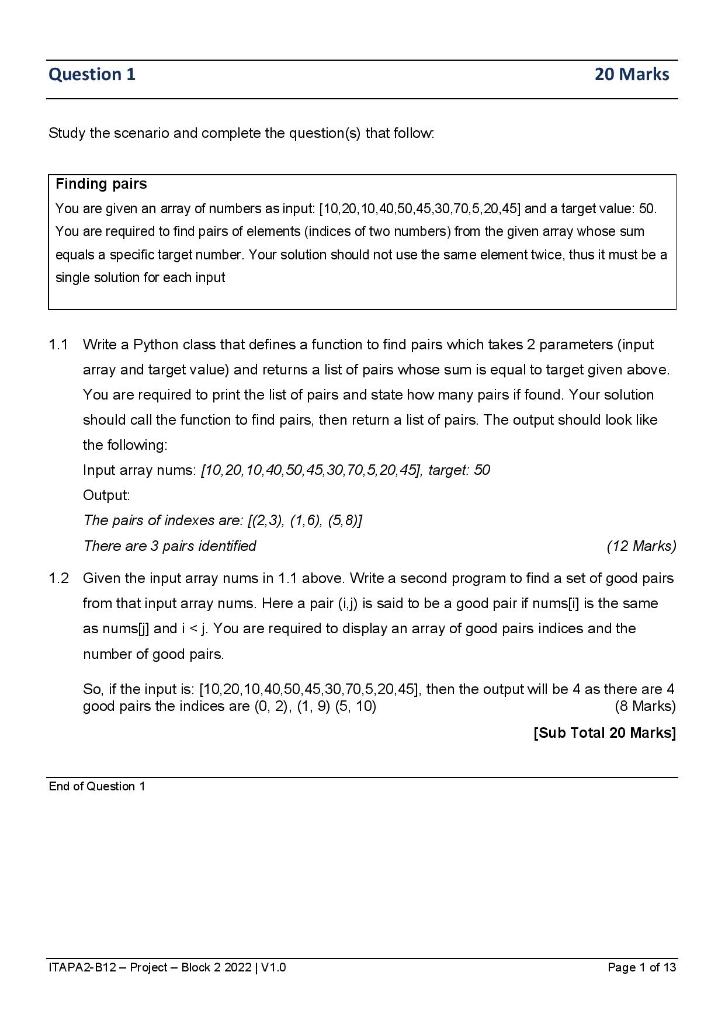 Solved Question 1 20 Marks Study the scenario and complete | Chegg.com