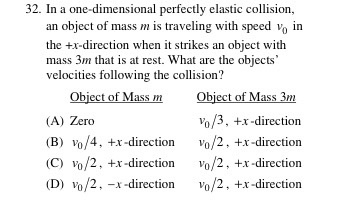 Solved In a one-dimensional perfectly elastic collision, an | Chegg.com