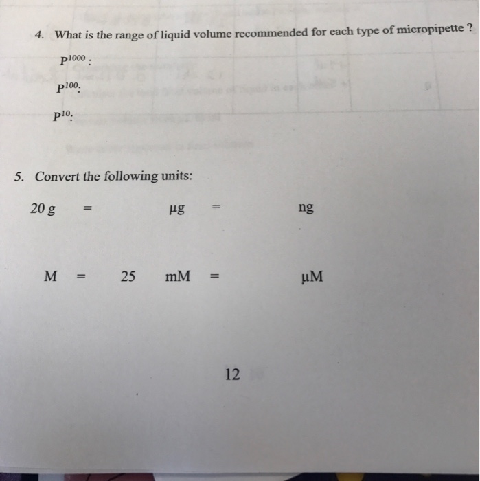 Solved What is the range of liquid volume for