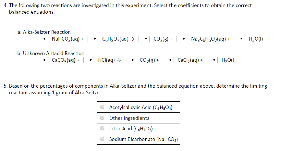 Balanced Chemical Equation For Alka Seltzer And Water Tessshebaylo