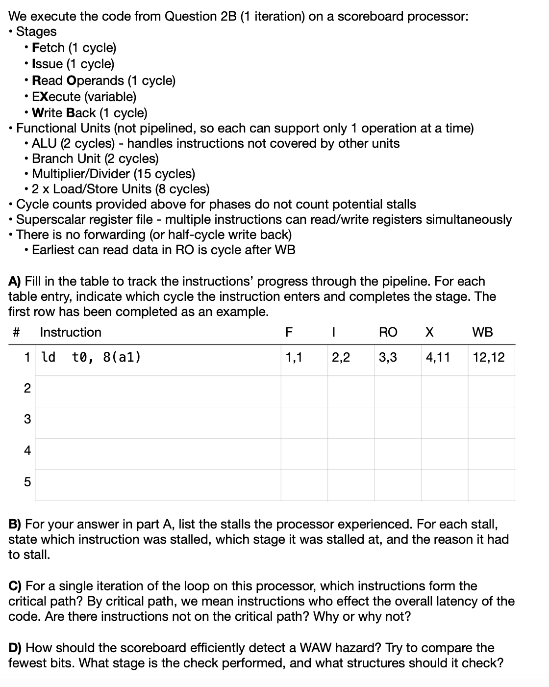 Solved We execute the code from Question 2B (1 iteration) on | Chegg.com
