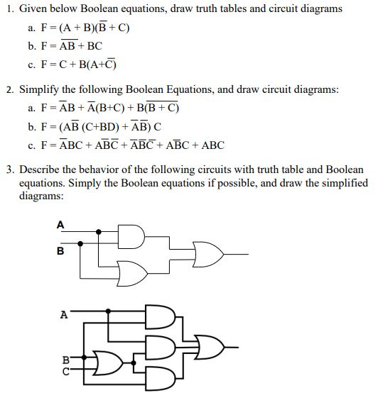 Solved 1 Given Below Boolean Equations